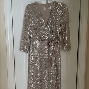 Anne Klein Silver Sequin Dress